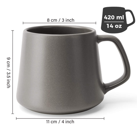 Šalice za kavu, Luxe sivo-crna (4x420 ml)